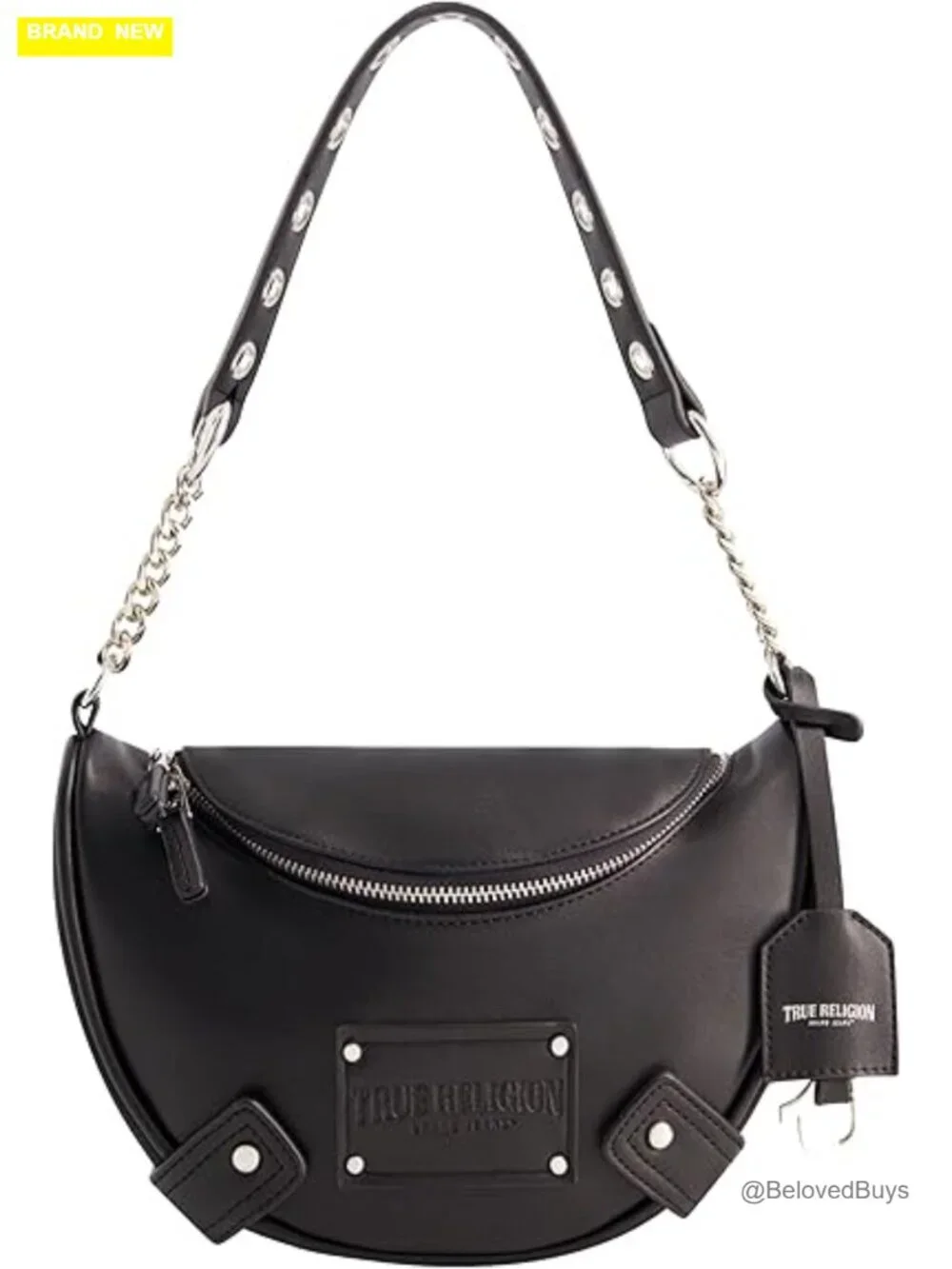 Faux Suede Hobo Handbag with Chain Handle Shoulder Bag