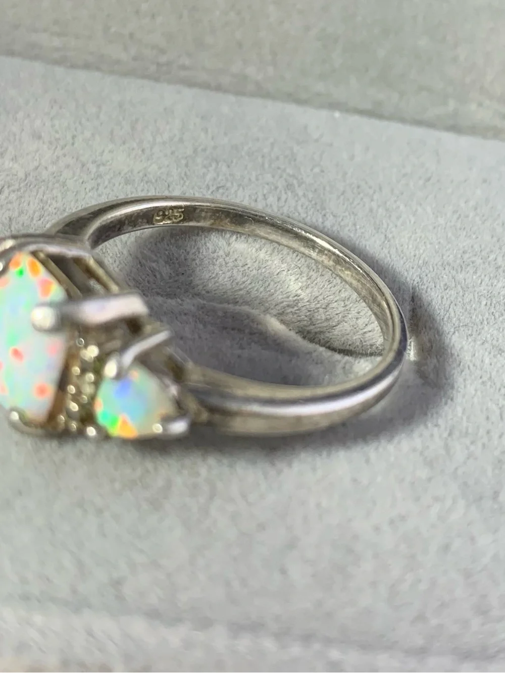 Vintage Sterling Opal Diamond Ring vintage dazzling