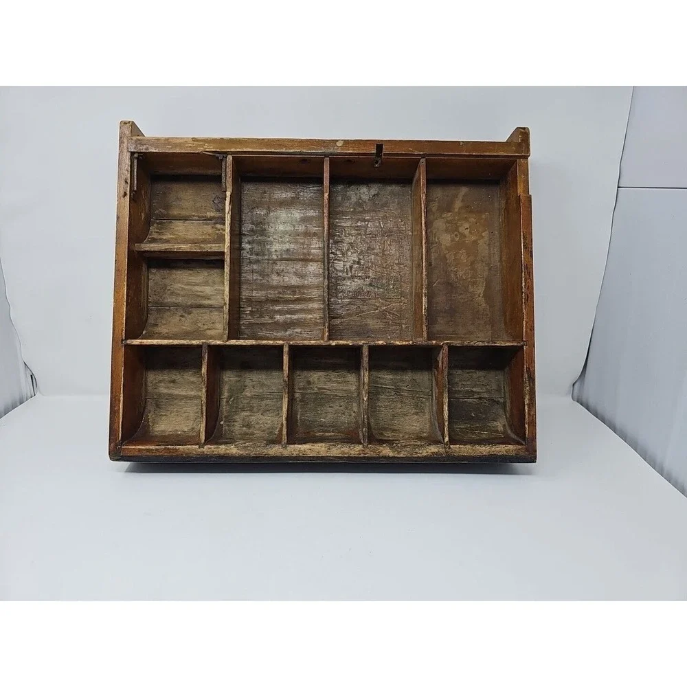 Antique National Cash Register Wood Drawer‎ Insert Trinket Shelf Steampunk Decor
