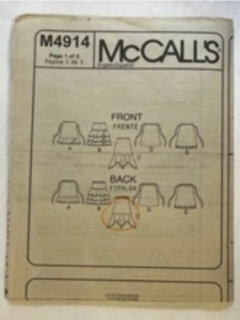 McCalls mccall m4914