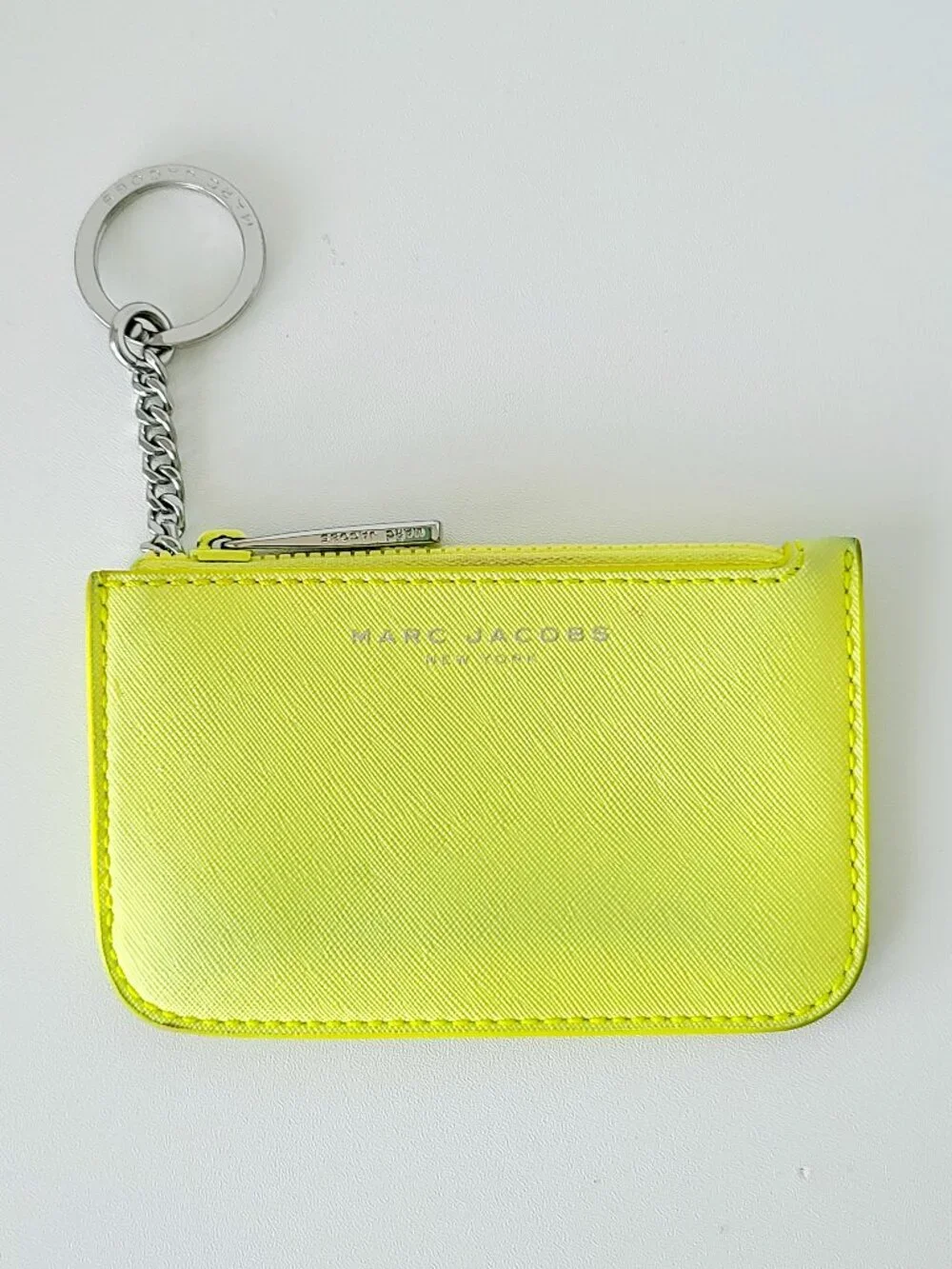 Marc Jacobs Neon Yellow Keychain Card Holder Wallet