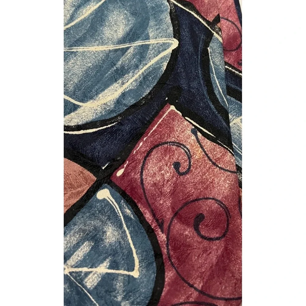 Mens Tie Necktie Premier Edition Kuppenheimer Abstract Navy Blue White Mauve NEW
