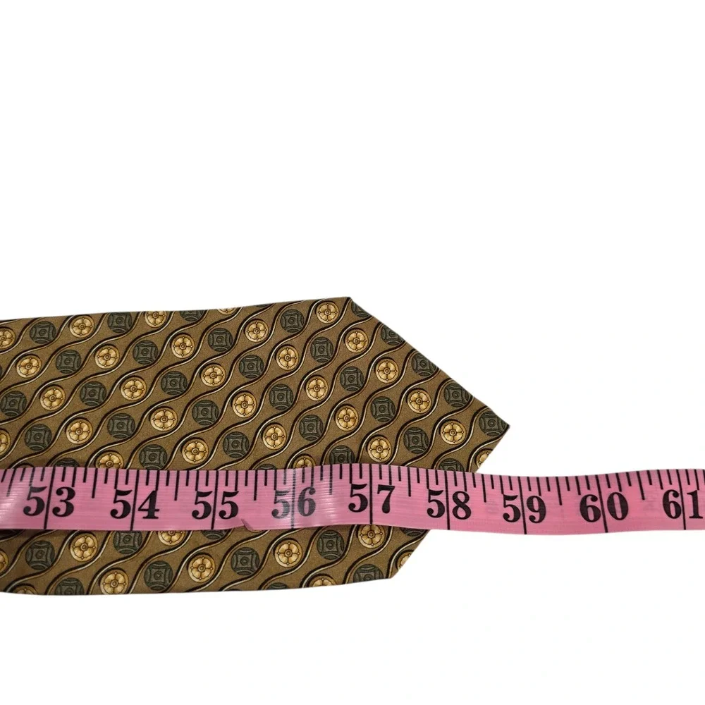 Executive Collection for Tom James Mens Necktie Brown Floral Silk‎ Wide USA Dad