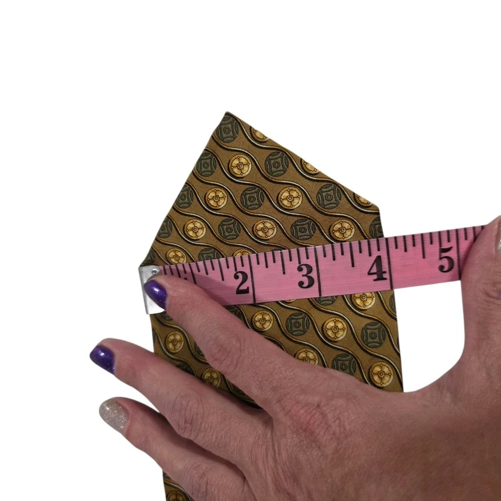 Executive Collection for Tom James Mens Necktie Brown Floral Silk‎ Wide USA Dad