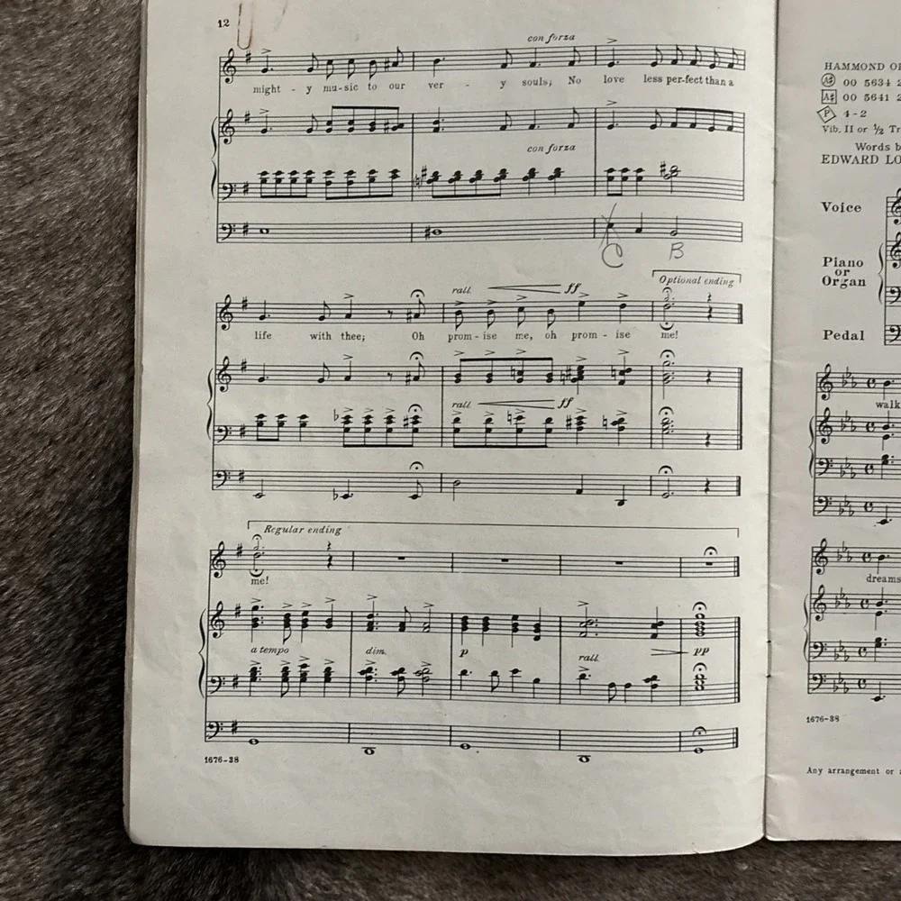 Wedding‎ Songs Piano Organ Words Sheet Music Book Chappell 1950 William Stickles