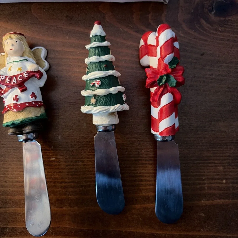 Holiday Christmas Spreaders Cheese Butter Set 4‎ Unbranded 11097 Original Box