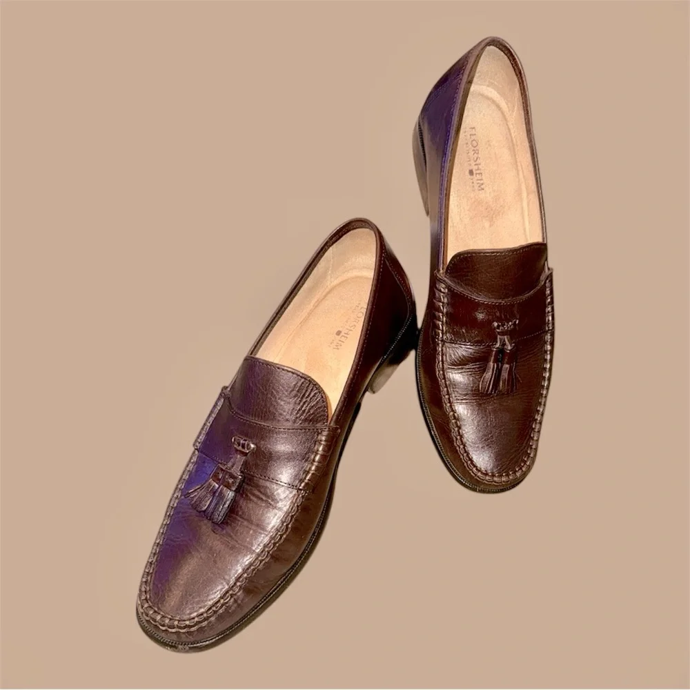 Florsheim 11393 Tassel Stitched‎ Pinch Moc Comfort Dress Loafers Mens size 9M