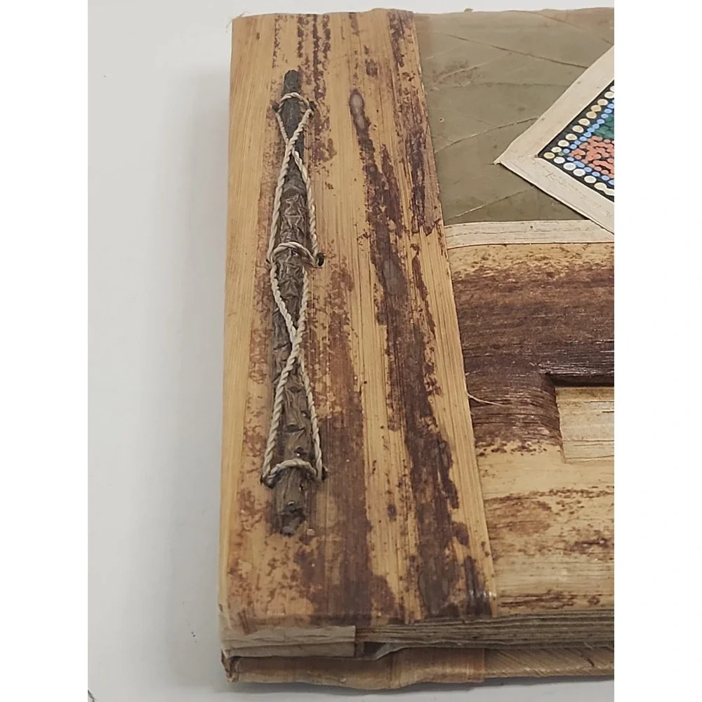 Boho Natural Leaf Photo Album Unused Thick Page Scrapbook Tribal Indigenous Art‎