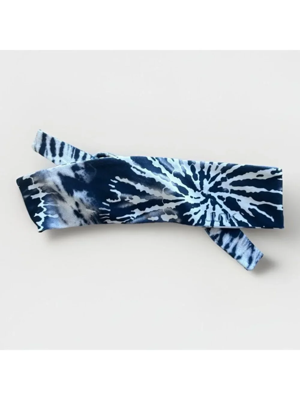 JUNK Brands Static Flex Tie Back Headband Navy Reversible Moisture Wick USA Made