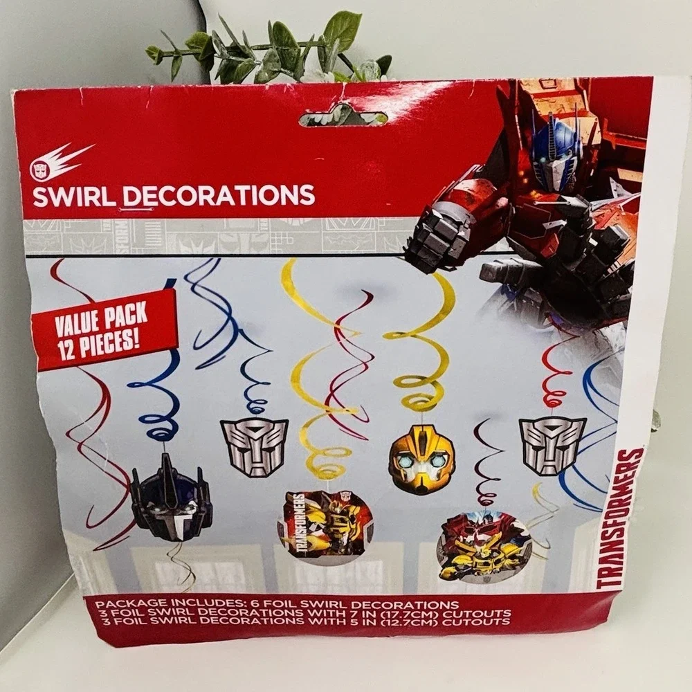 Transformers Swirl Decorations 12 Pc Party Hanging Decor Hasbro‎ 2014 New