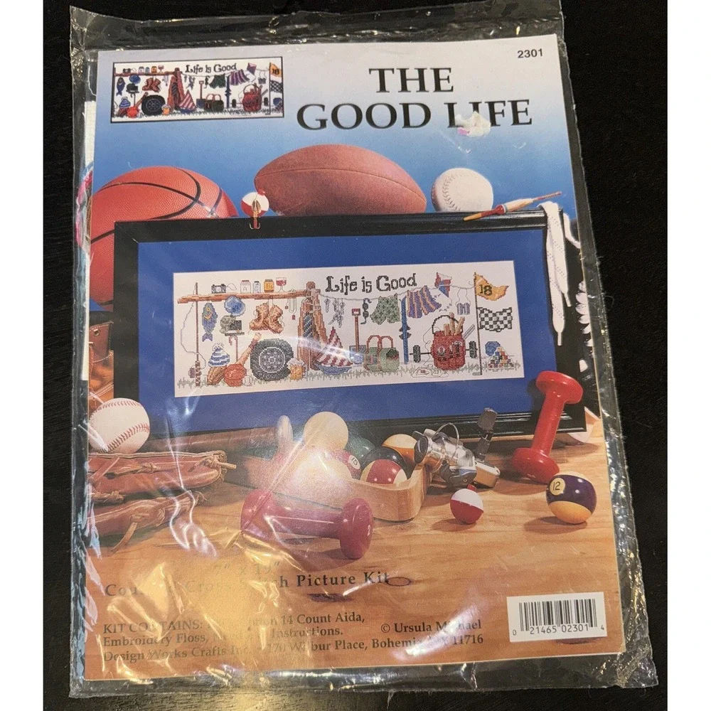 Design Works Counted Cross Stitch Kit LIFE IS GOOD - SEALED‎ 7x19