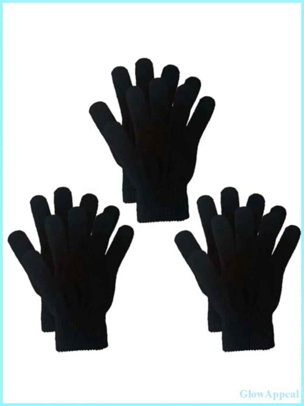 3 Pairs Magic Knit Gloves Unisex Winter Warm Stretchy Running