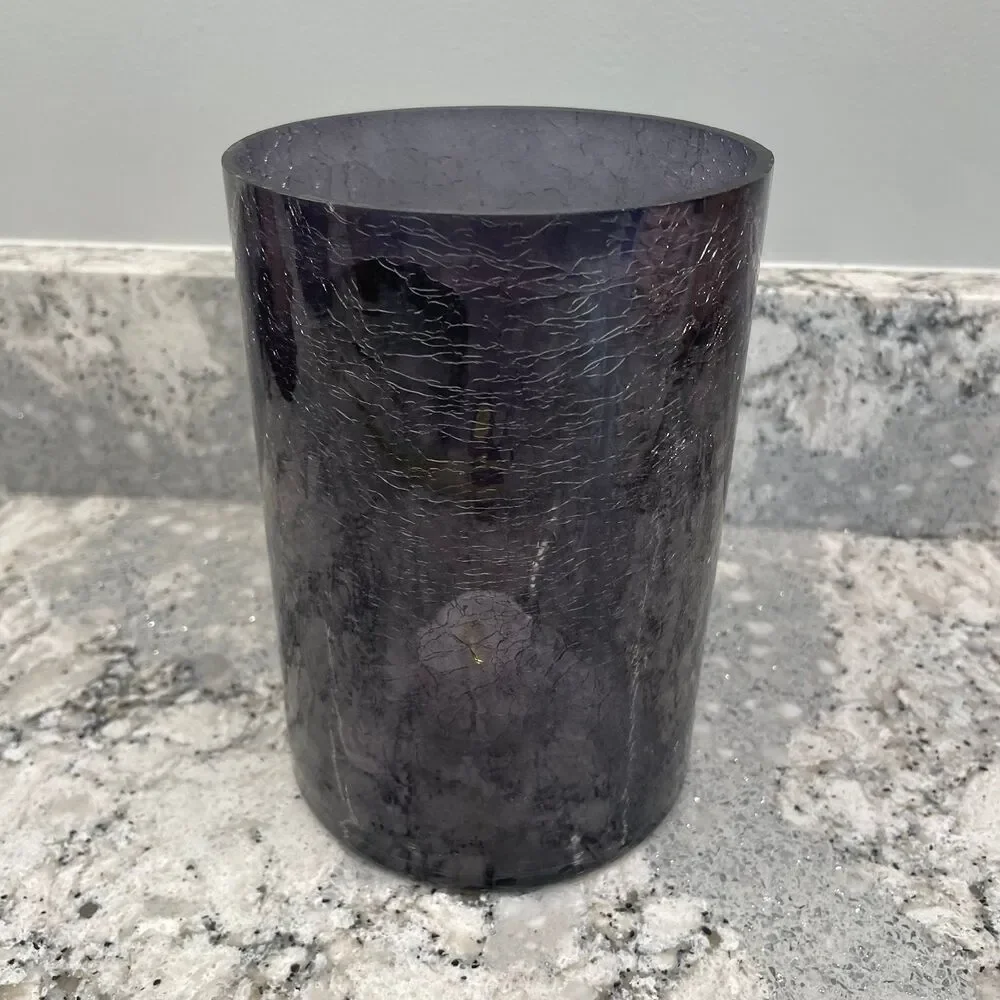 Yankee Candle Crackle Rhinestone Skull Halloween Glass Cylinder Candle Holder