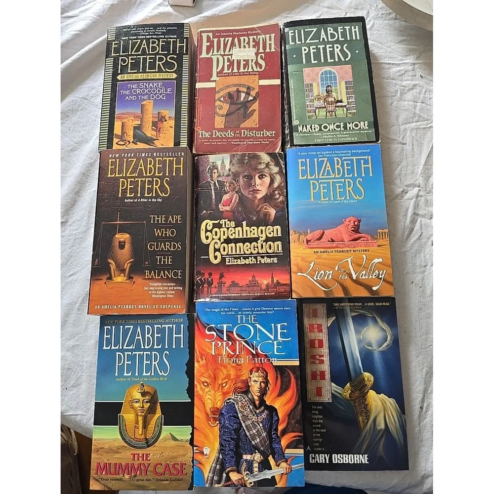 Lot of 9 Elizabeth Peters‎ Fiction Mystery Suspense Historical Paperback Books