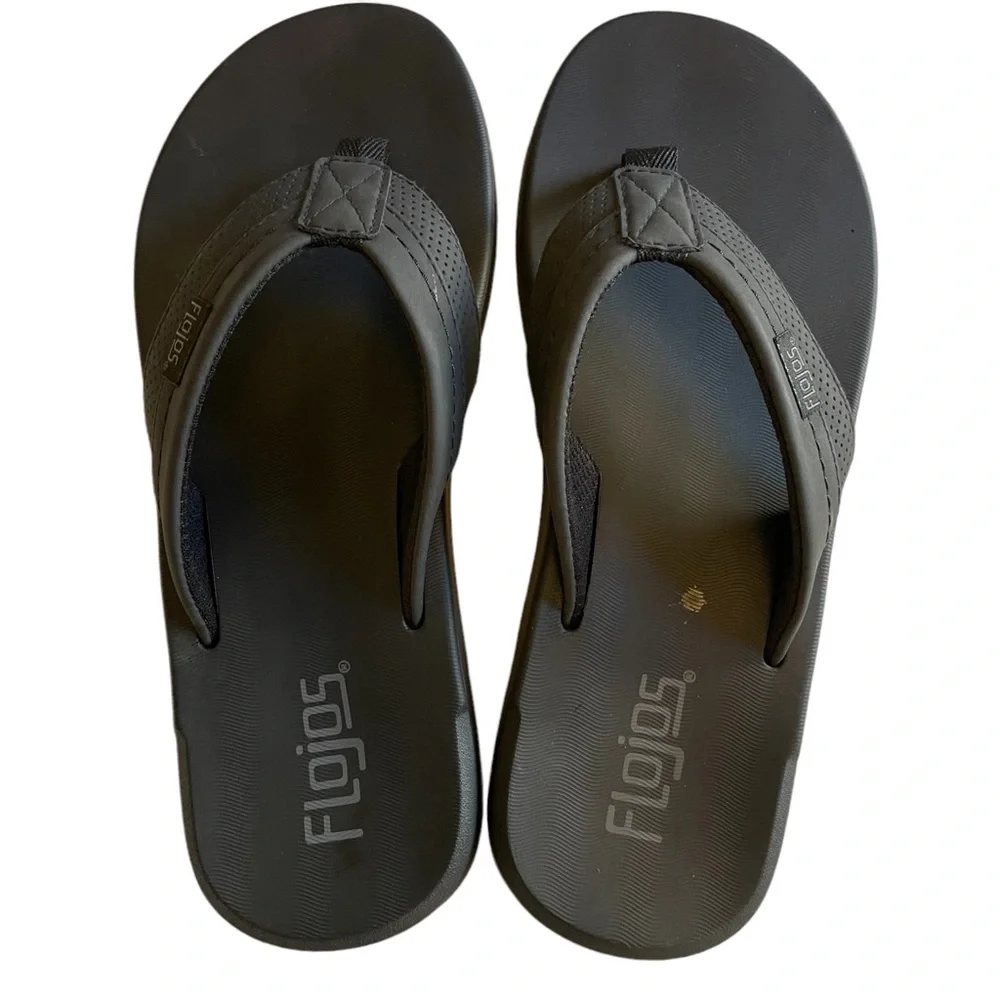 Flojos Black Flip Flops. Size 9