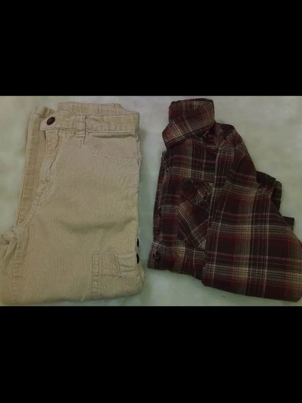 Janie and Jack Corduroy Pants Old Navy Plaid Button Up Shirt Boys Sz 5 Bundle