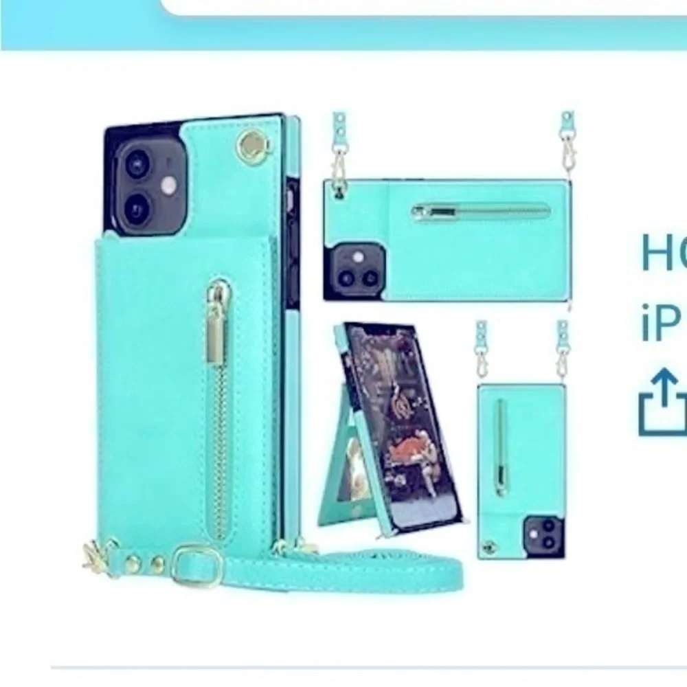 HOGGU Compatible with iPhone 12 Pro Max Wallet Case Crossbody Leather Case.