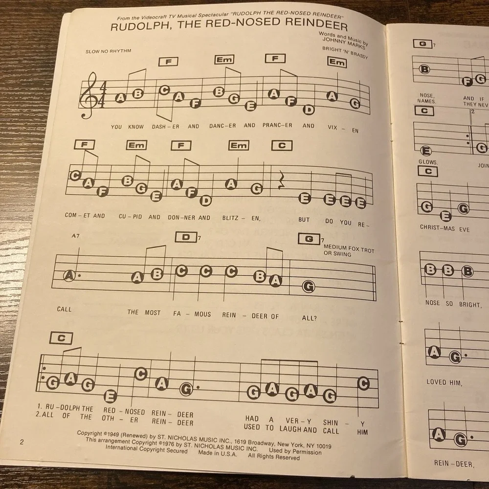 Rudolph The Red Nosed Reindeer TV Movie Songbook Piano‎ Guitar Couple of Misfits
