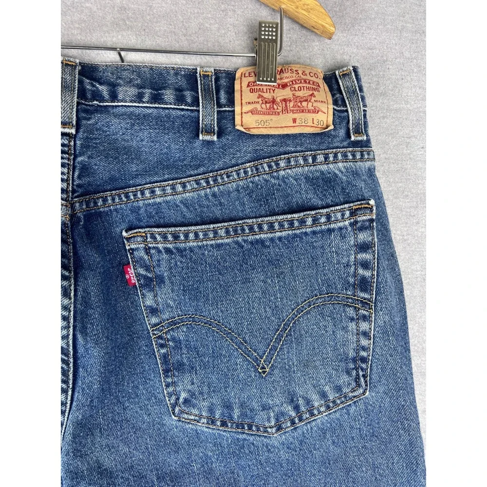 Vintage Levis Jeans Mens 38x30 (Fits 34x28) 505 Straight Leg Faded‎ Y2K 2006