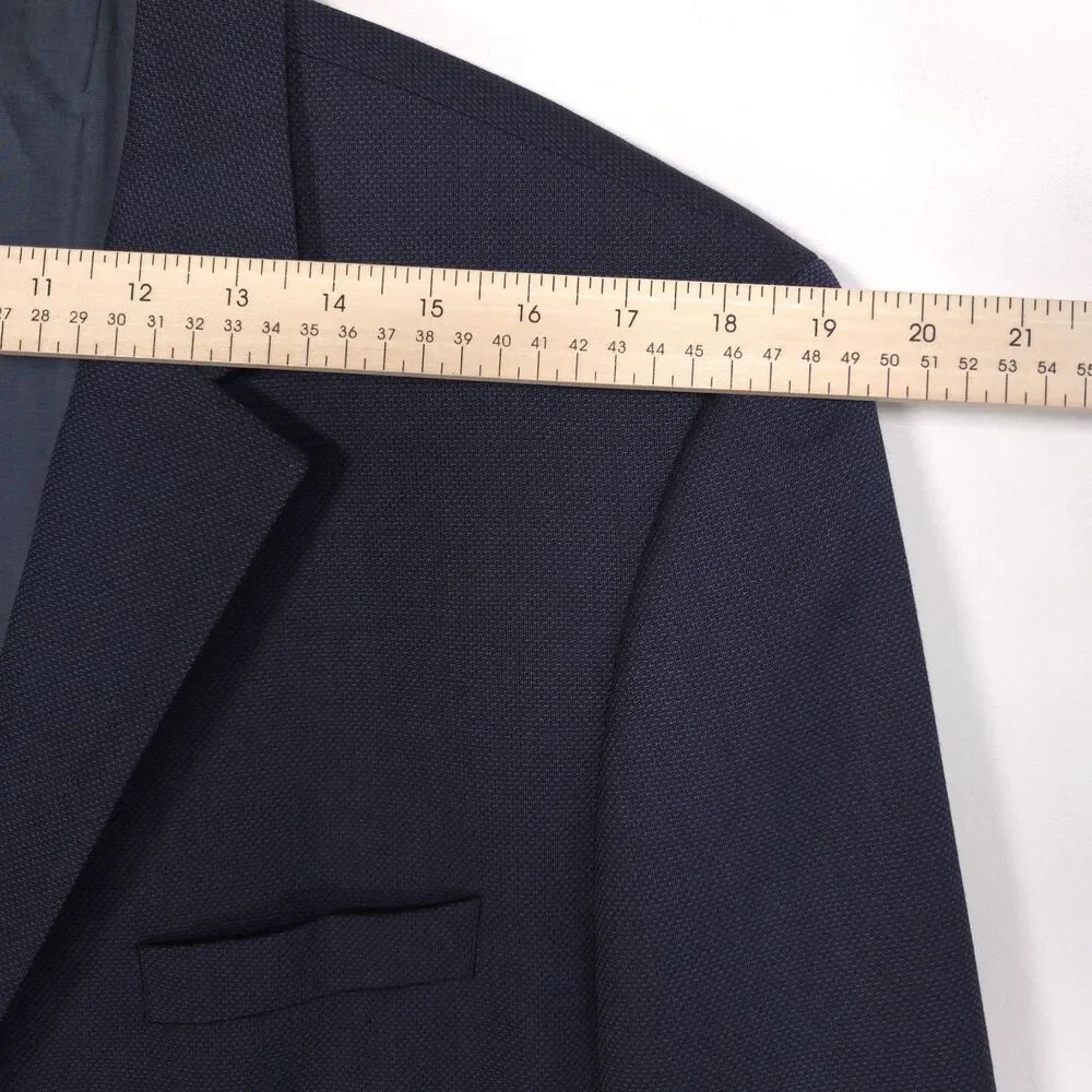 HUGO BOSS Mens Sport Coat Blazer‎ 46R Navy Virgin Wool THE GRAND US 10136292