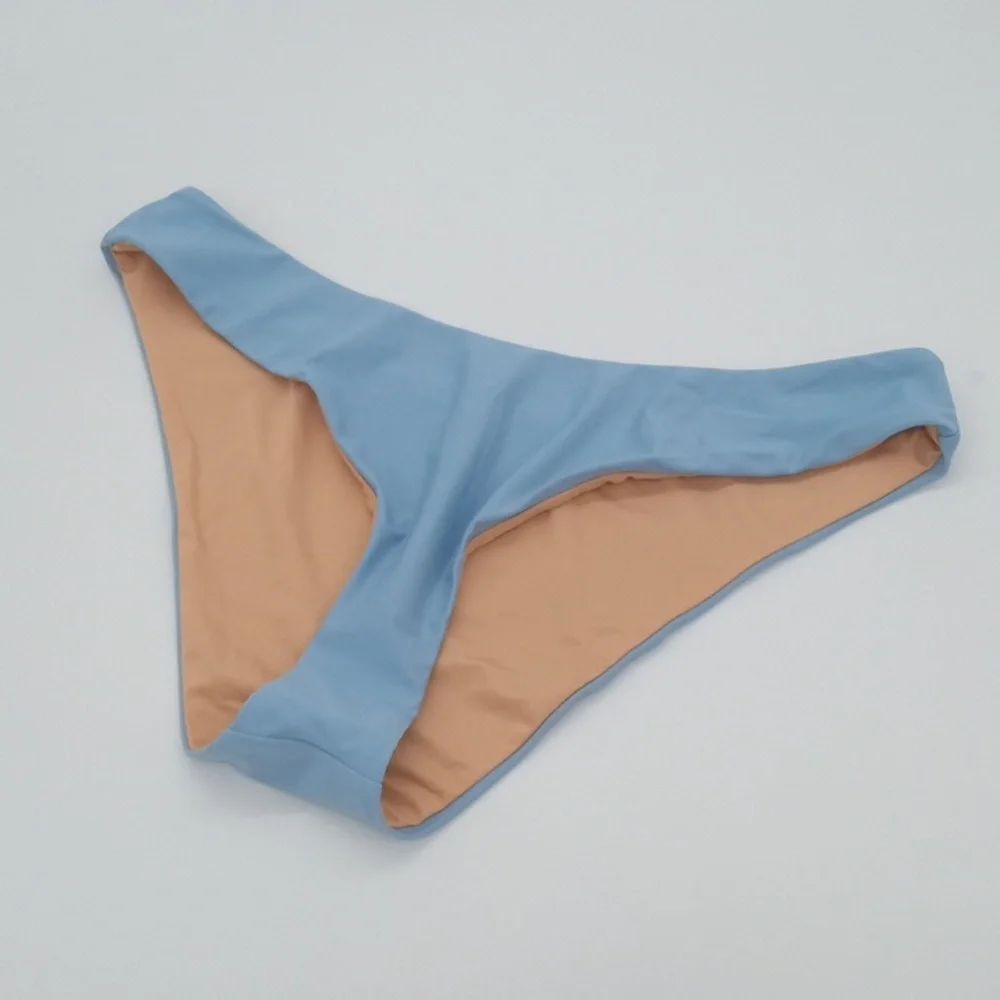 J. Crew Curved-Waist Cheeky Bikini Bottom Blue Mist