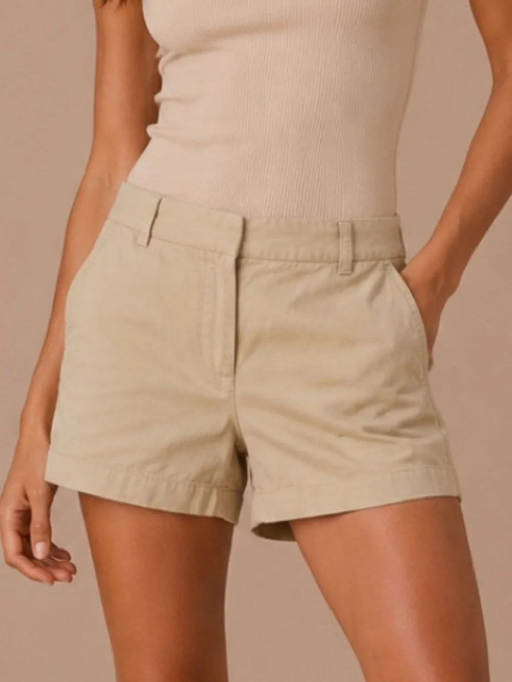 J.Crew Classic Khaki Chino Shorts | Women's Size 8 | Casual Summer Essential