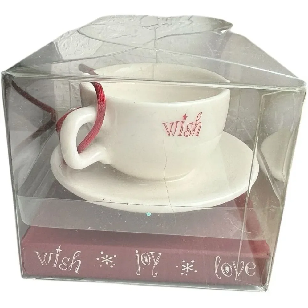 Brand New Starbucks Coffee Wish Joy Love Cappuccino Christmas Holiday Ornament