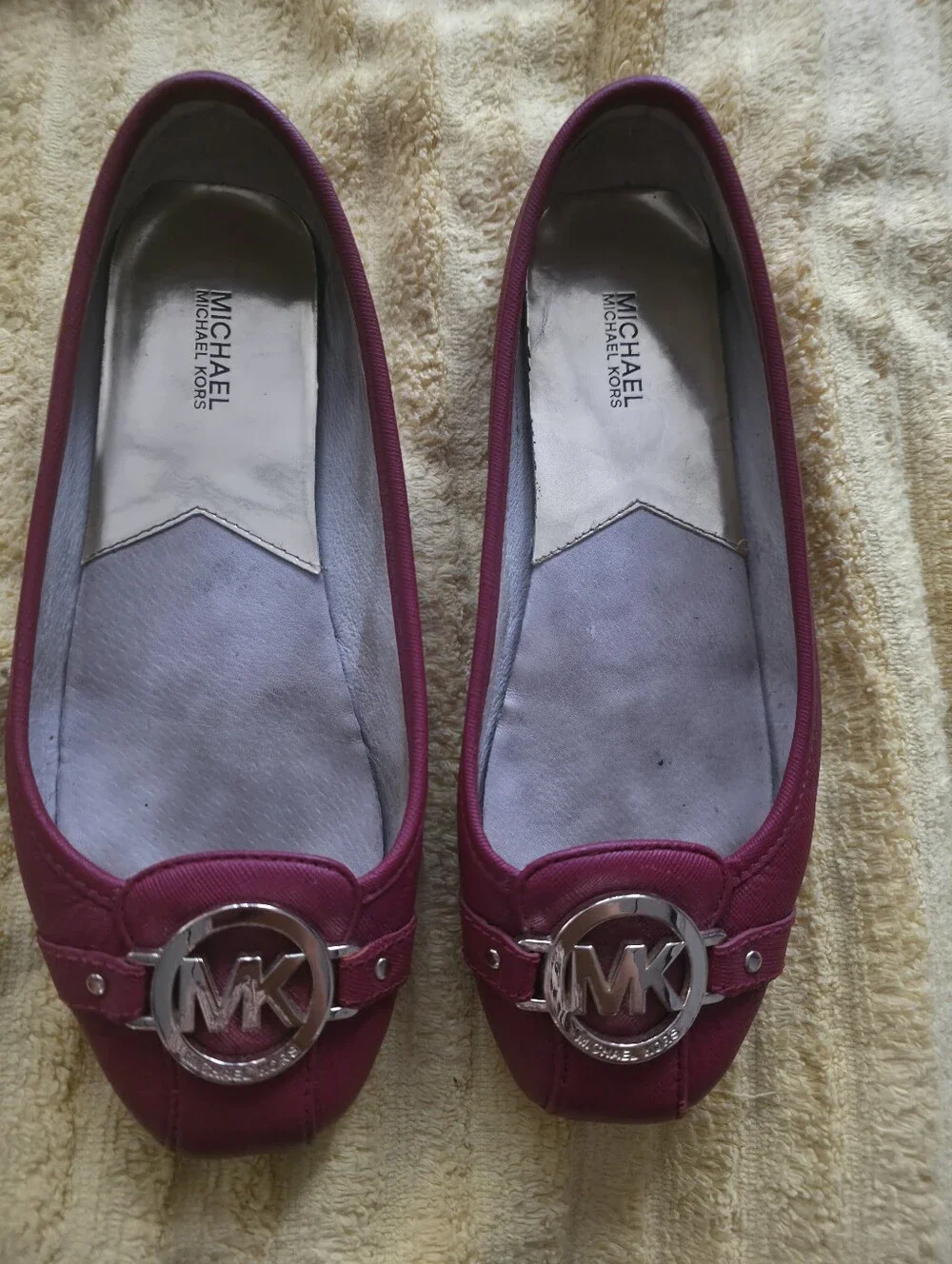 Michael Kors Red MK Logo Ballet Flats