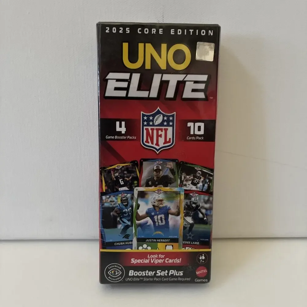 UNO Elite NFL 2025 Core Edition Booster Set Plus Cards SEALED BRAND NEW