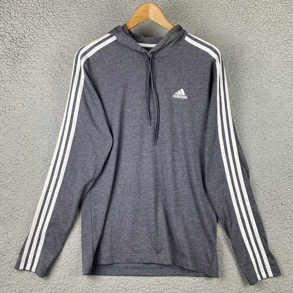 Adidas Primegreen Aeroready Mens Hoodie Size Small Gray Lightweight Pullover NWT
