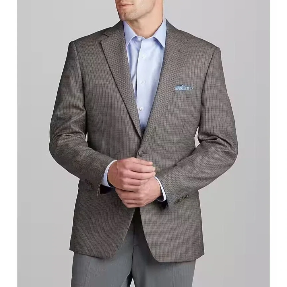 Jos A Bank‎ Mens Blazer 42R Traditional Fit Check Sportcoat D040214
