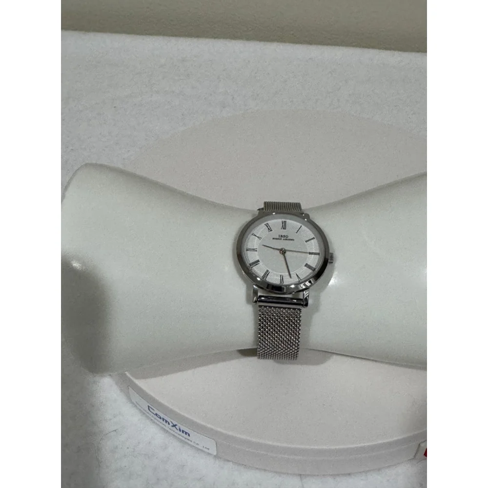 Women's IBSO Boerni Albisino Watch adjustable Silver mesh strap White dial