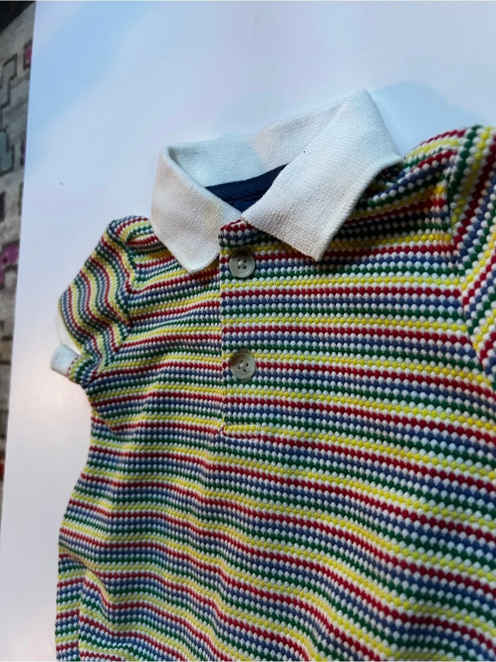 Old Navy 0-3M Baby Polo Bubble Romper EUC Striped Unisex Boy Girl