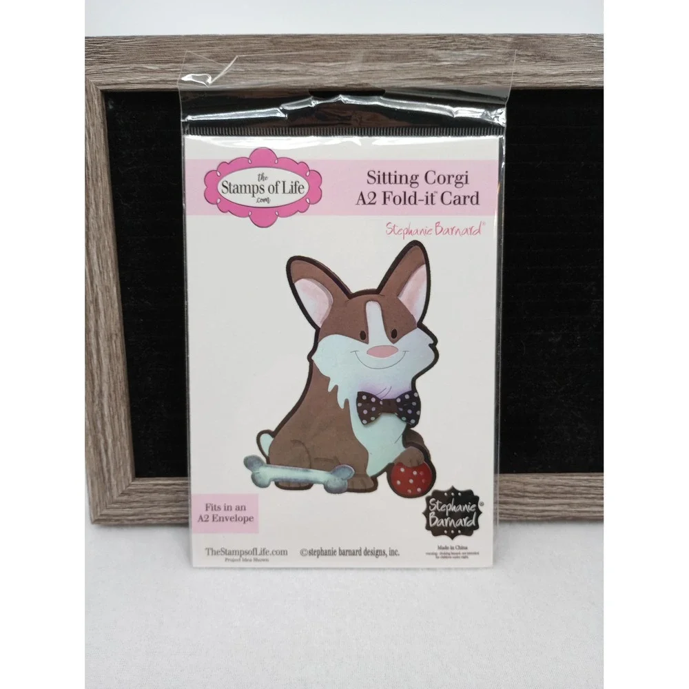The Stamps of Life Sitting Corgi A2 Fold-it Card Die Set
