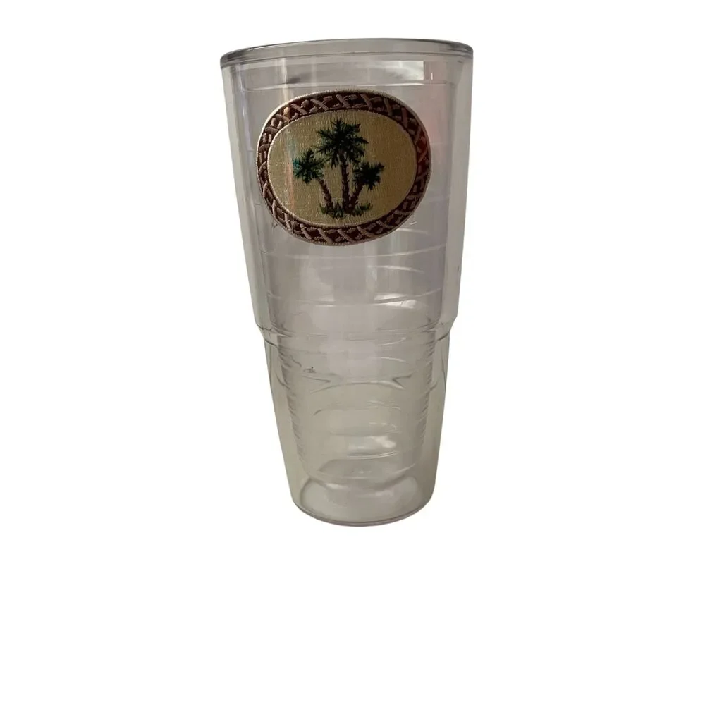 Tervis 24 Oz‎ Tumbler Palm Trees 7 1/2 Inches Tall Insulated Double Walled