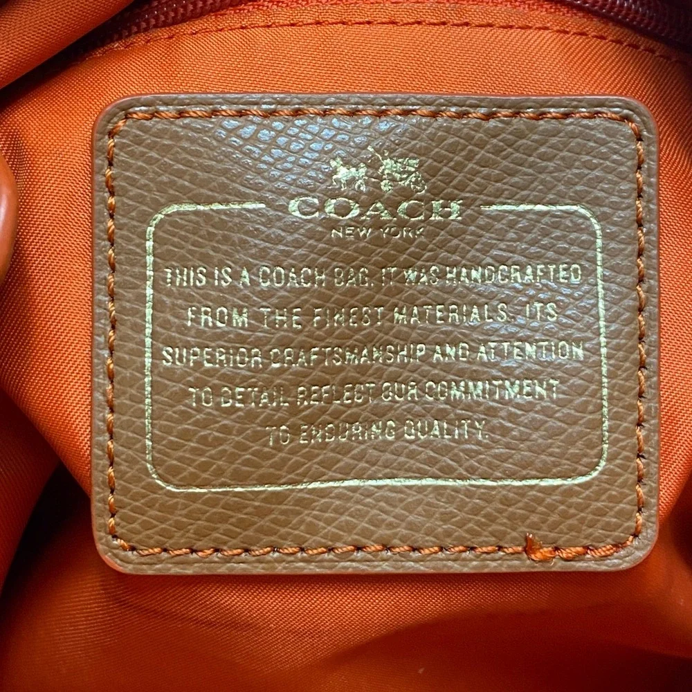 Coach Sawyer Crossbody Bag Red With Tan Leather Trim and Gold tone Hardware