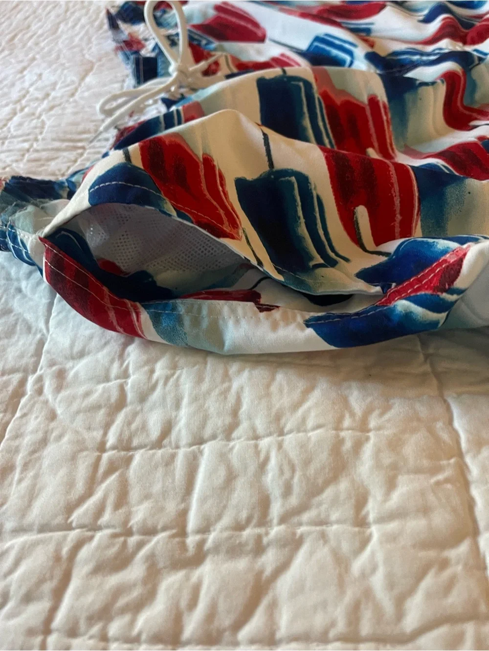 Arizona Jean Company White Swim Trunks with Red and Blue Popsicle Print