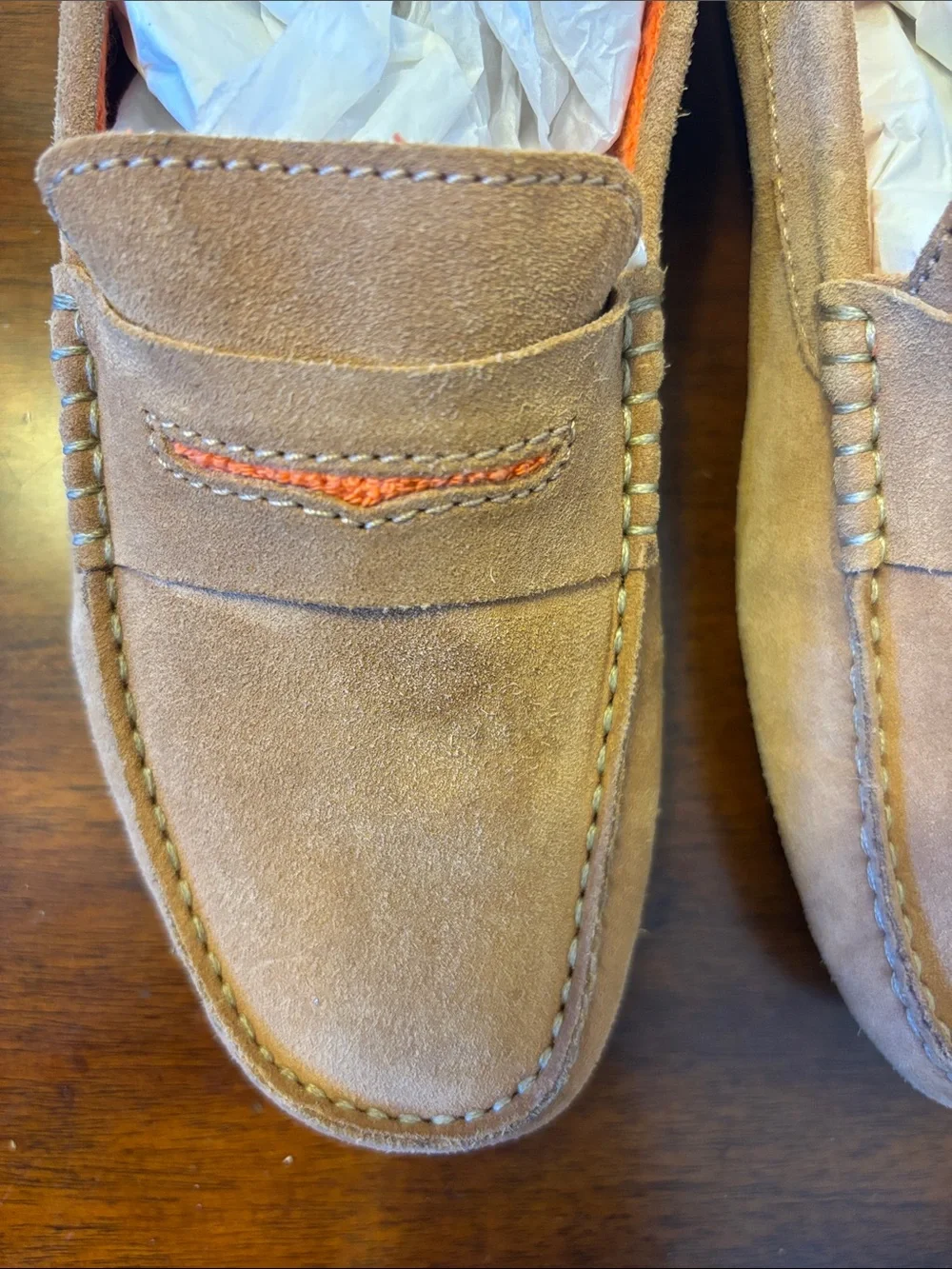 Manolo Blahnik suede penny
