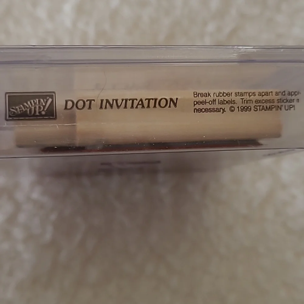 Stampin' Up! 1999 Retired Dot Invitation Stamp Set Wood 2 Pc