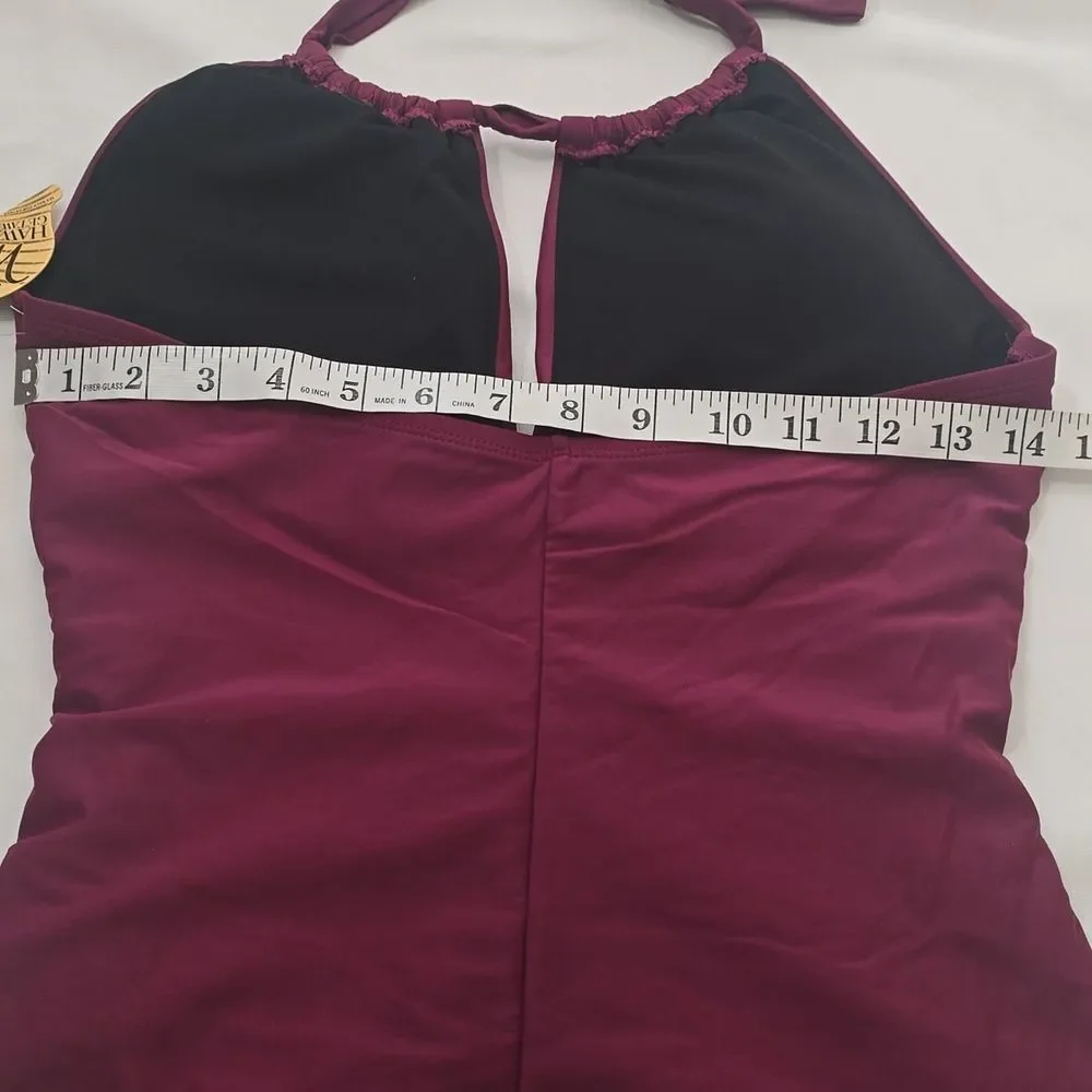 Miraclesuit Halter One-Piece Swimsuit in Plum Wine L‎