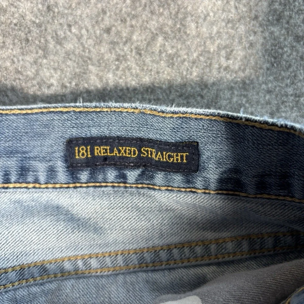 Lucky Brand 181 Jeans Mens‎ 42x32 (Fits 42X31) Relaxed Straight Y2K Blue Denim