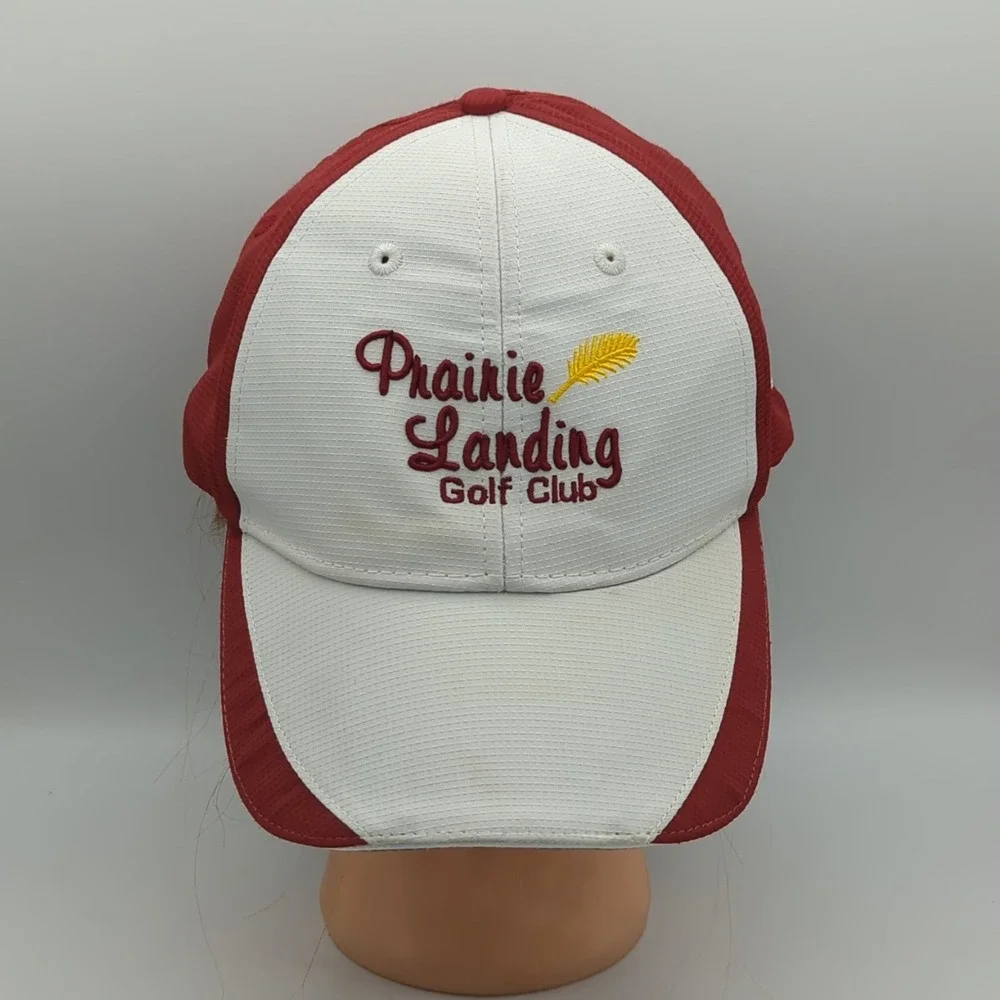 Prairie Landing Golf Club Hat 2012 Member Imperial High Tech White Red Cap Golf