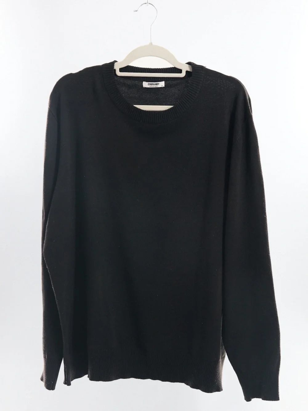 COOFANDY Men’s Black Crewneck Sweater XL
