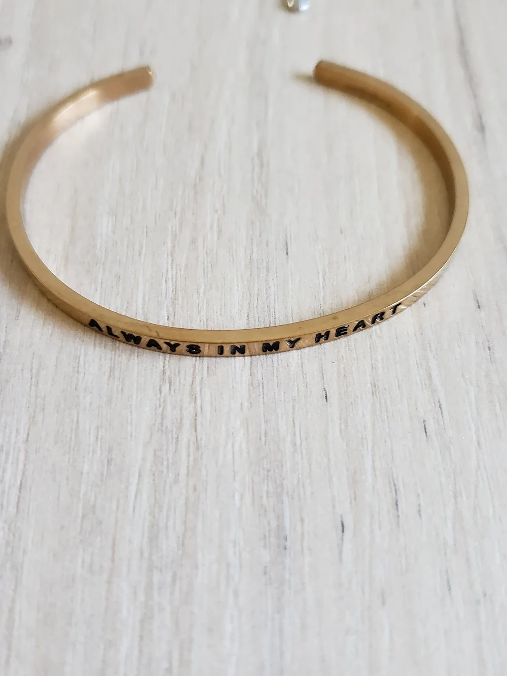 Gold Message Cuff Bracelet - 