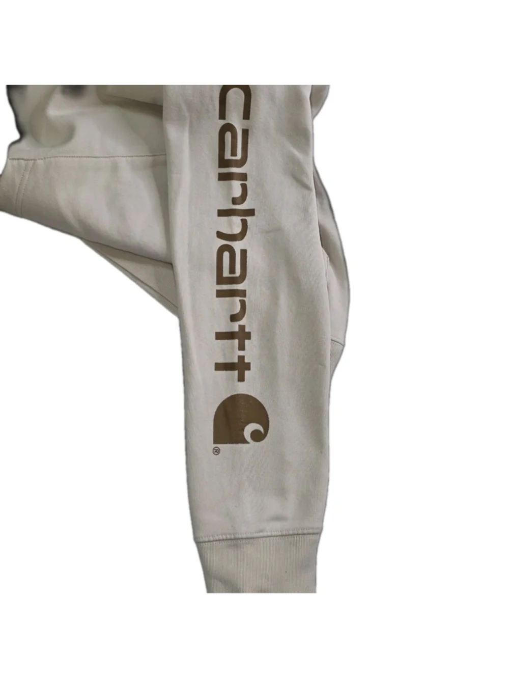 Carhartt Logo Print Pullover Hoodie Off-White Size XL 18-20 Youth