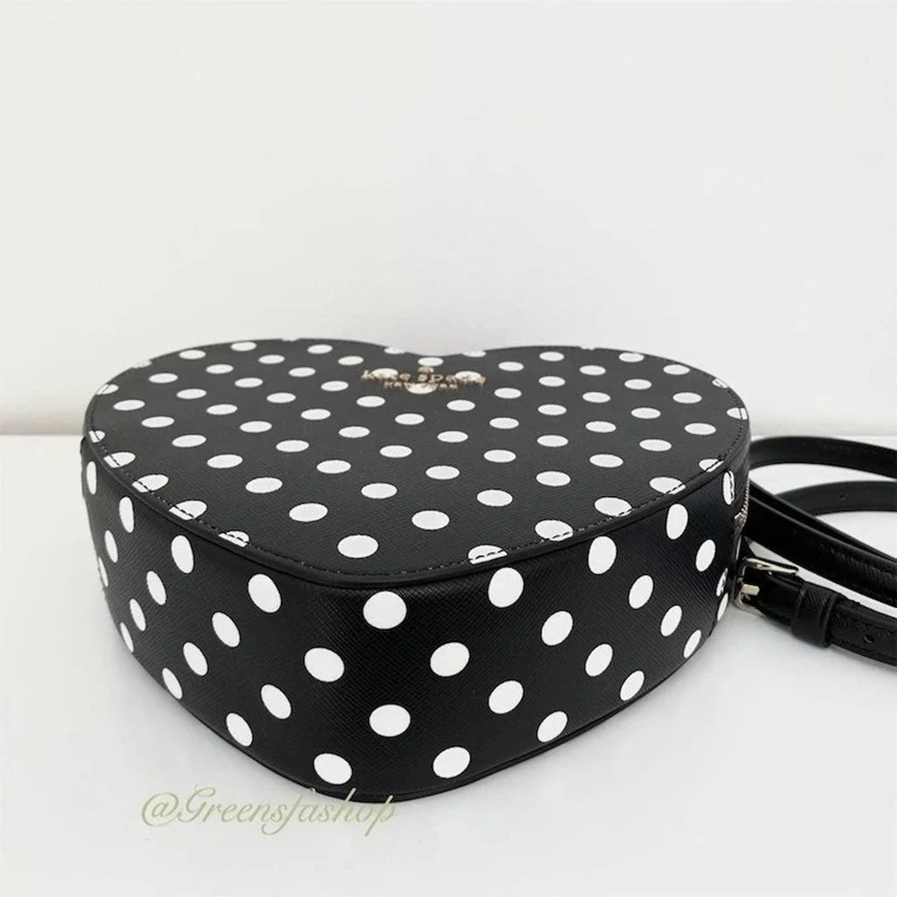 Kate Spade purse Love Shack Heart handbag crossbody in polka dots new