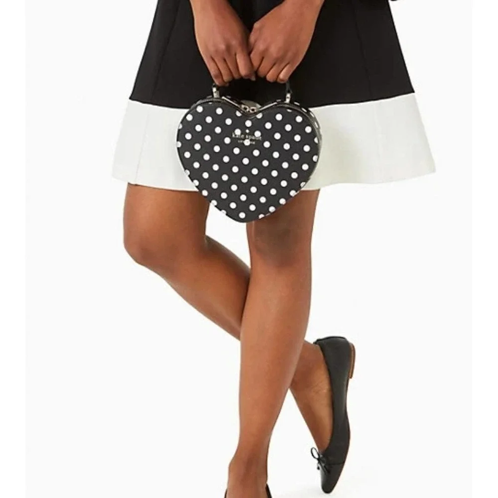 Kate Spade purse Love Shack Heart handbag crossbody in polka dots new