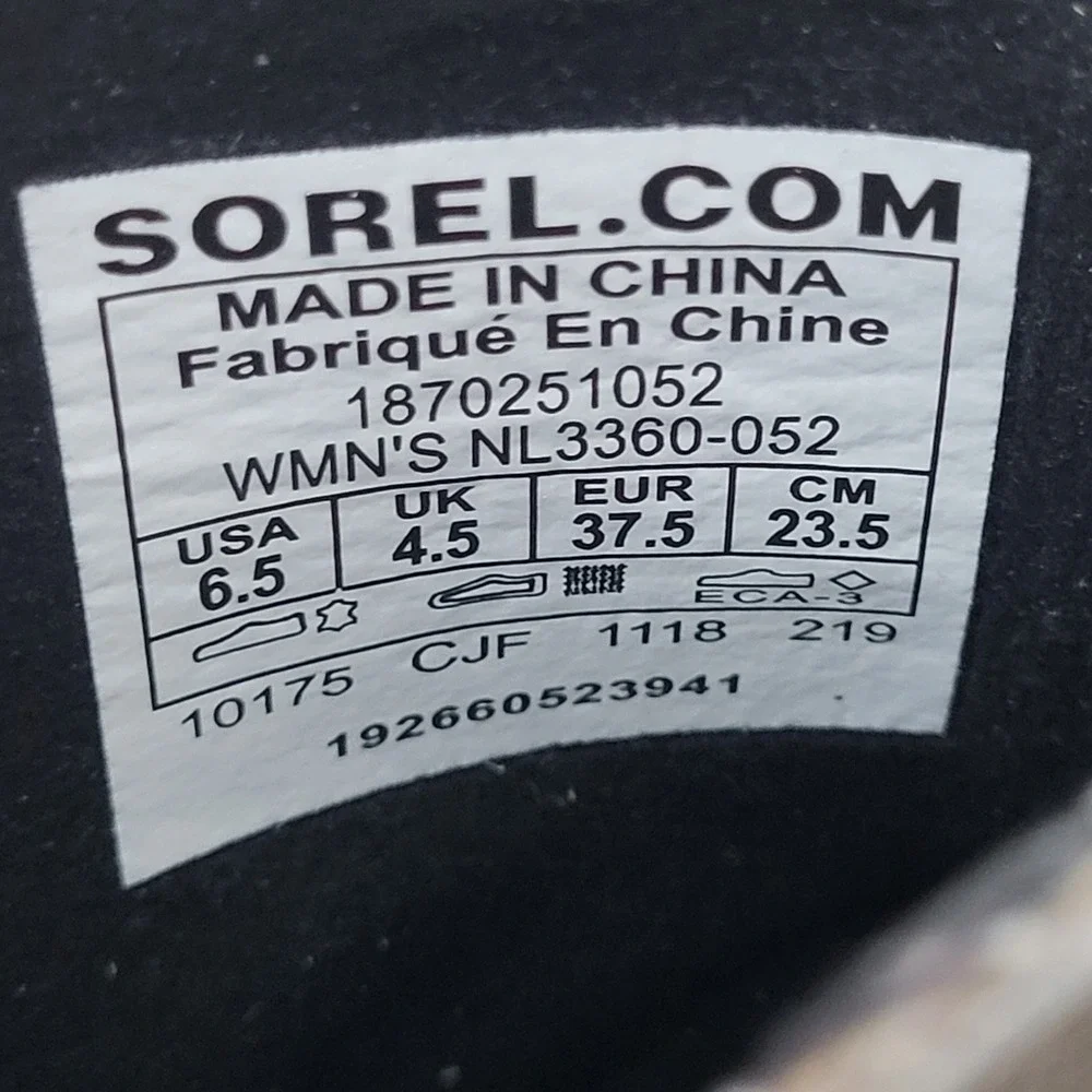 Sorel women size