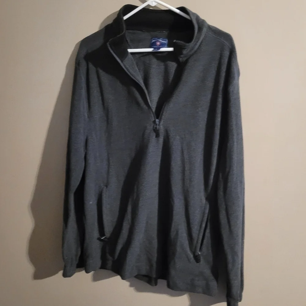 Saddlebred Gray Zip Up Sweater Classic Style Lg