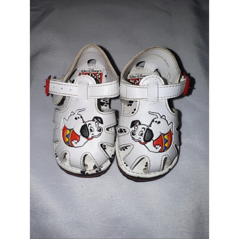 Vintage Disney 101 Dalmatians RARE Pongo Buckle Infant Sandals Size 3 Shoes